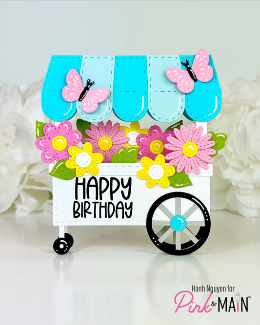 Flower Cart Pop Up Card Dies