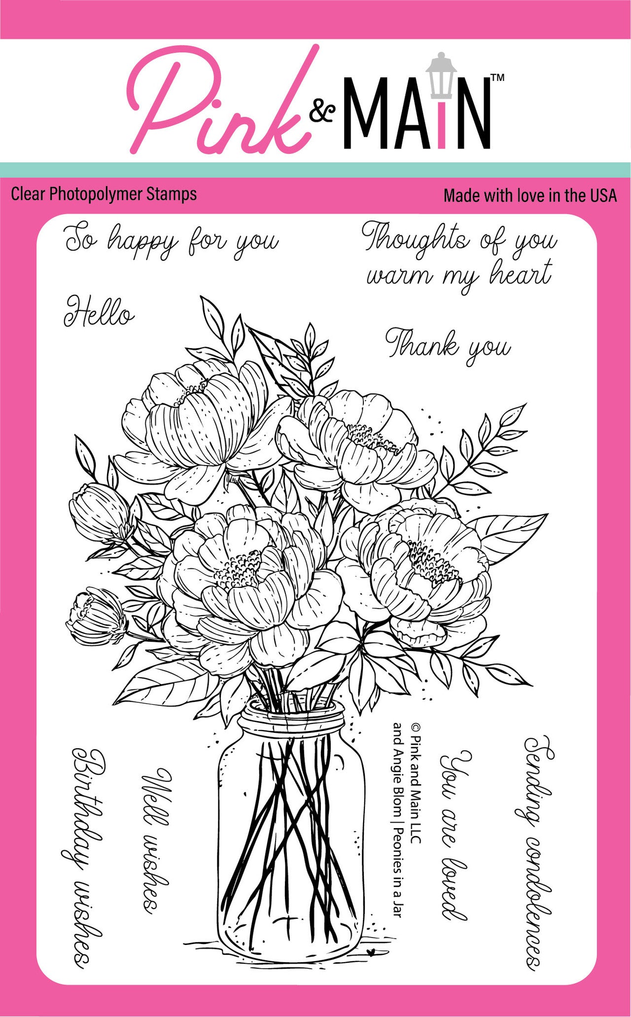 Jar of Peonies Stamp Only