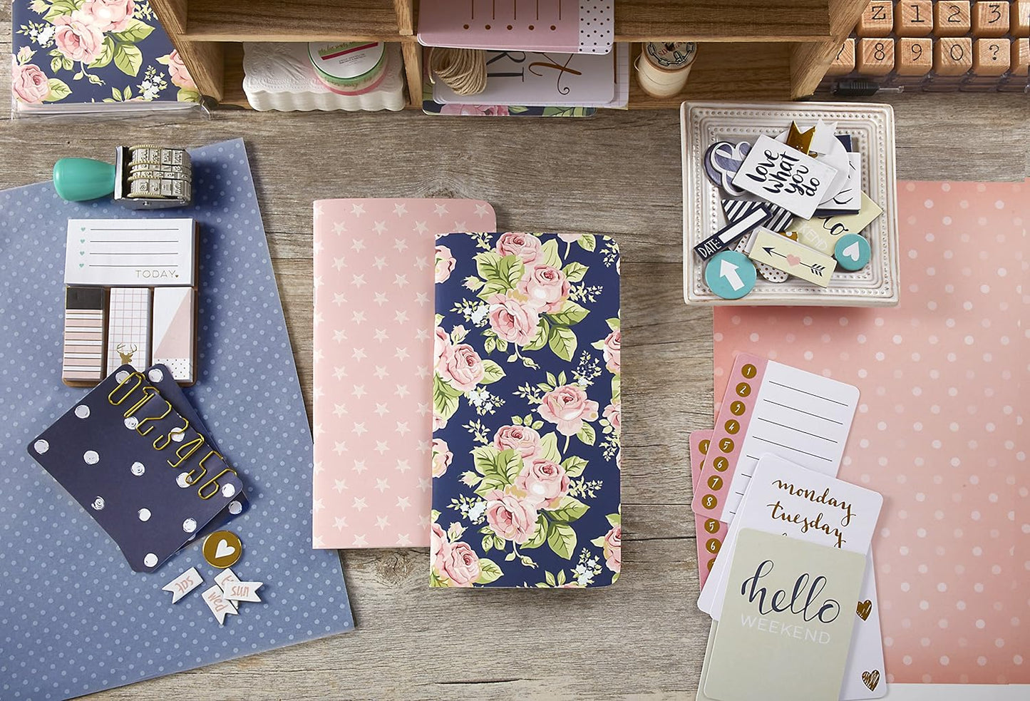 Traveler's Notebook Inserts Floral on Blue