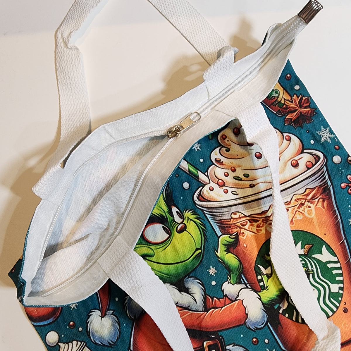 Grinch Steals SBX - Canvas Tote Zipper Closure