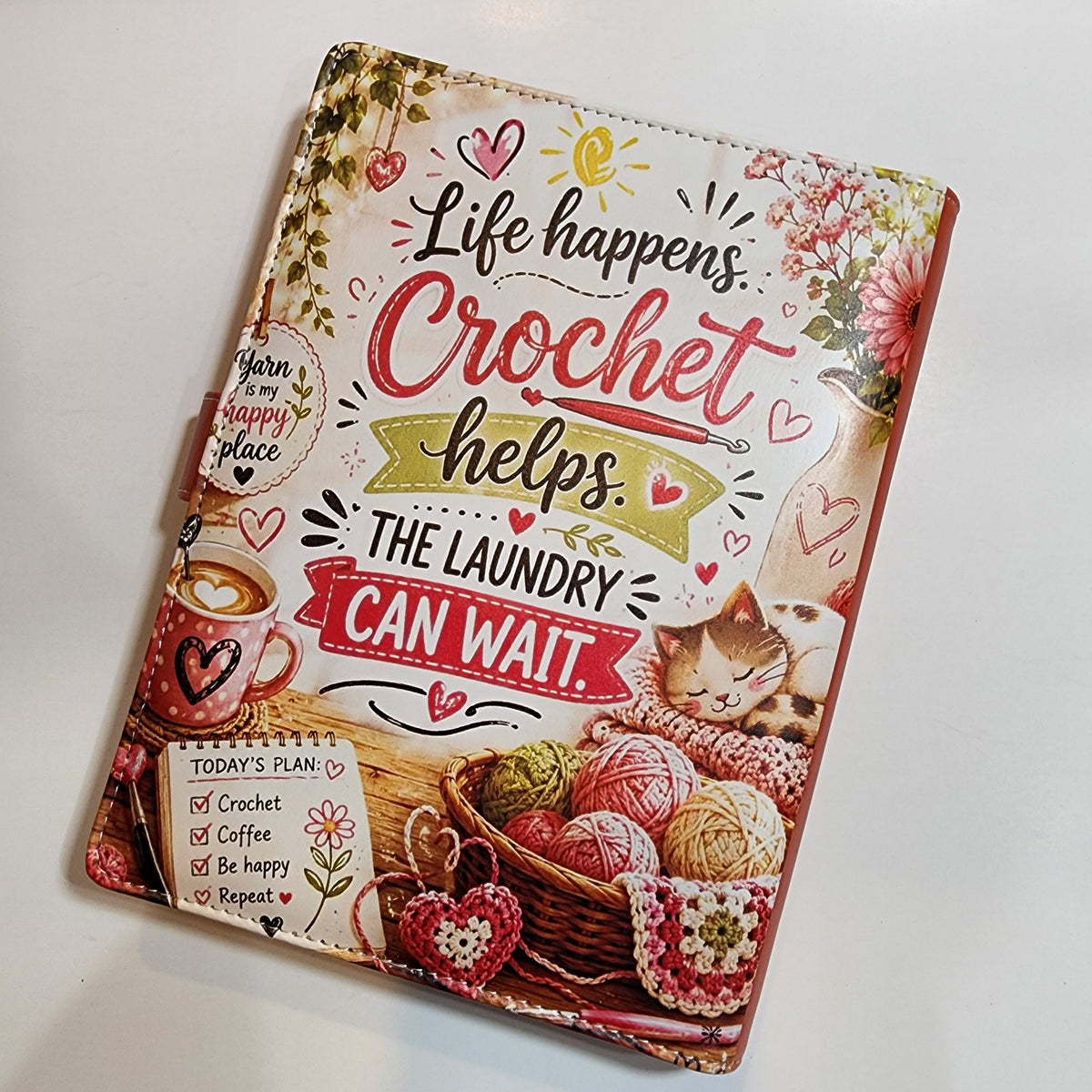 Life Happens, Crochet Helps - A5 Binder