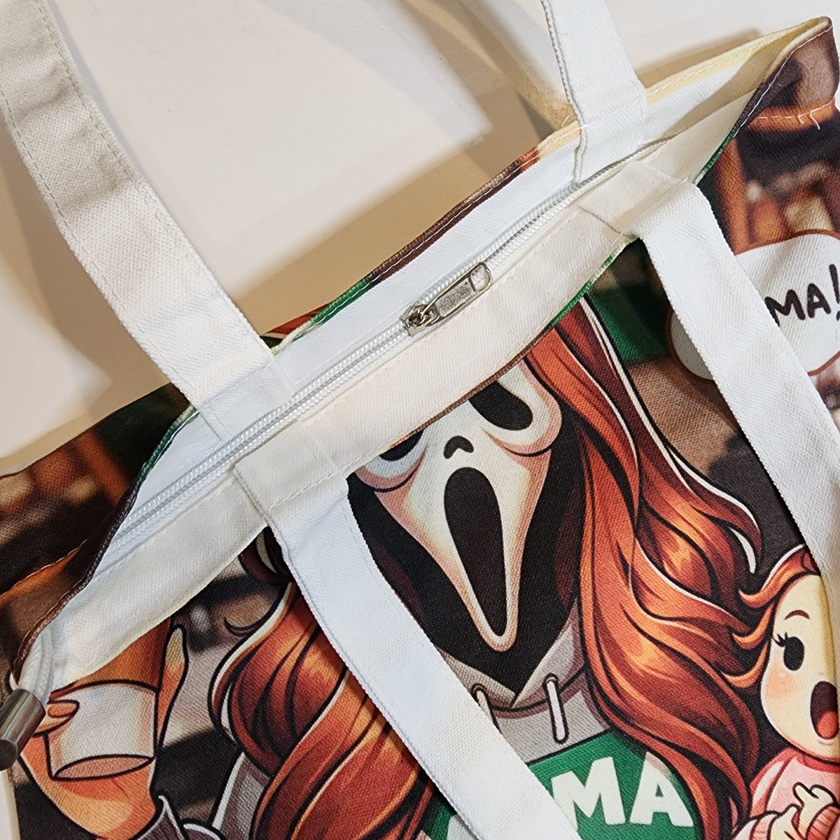 SBX + Ghost Face Mama - Canvas Tote Zipper Closure