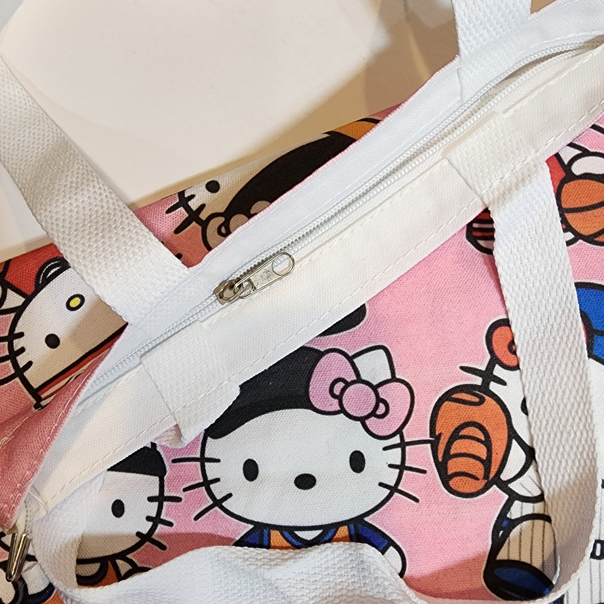Athletic Hello Kitty - Canvas Tote Zipper Closure