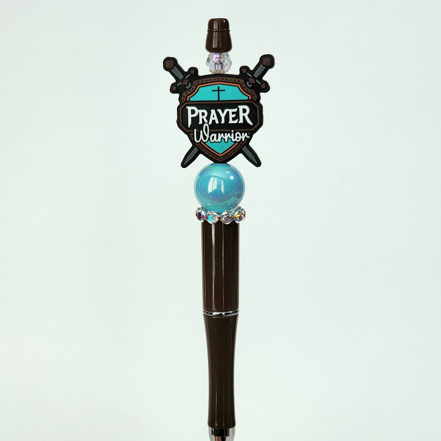 Prayer Warrior Teal Beaded Pen