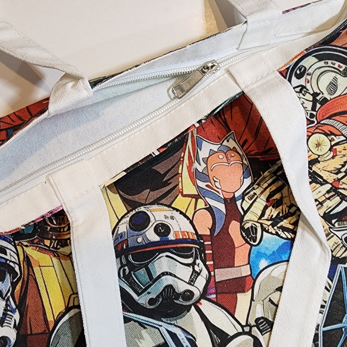 Star Wars Collage - Canvas Tote Zipper Closure
