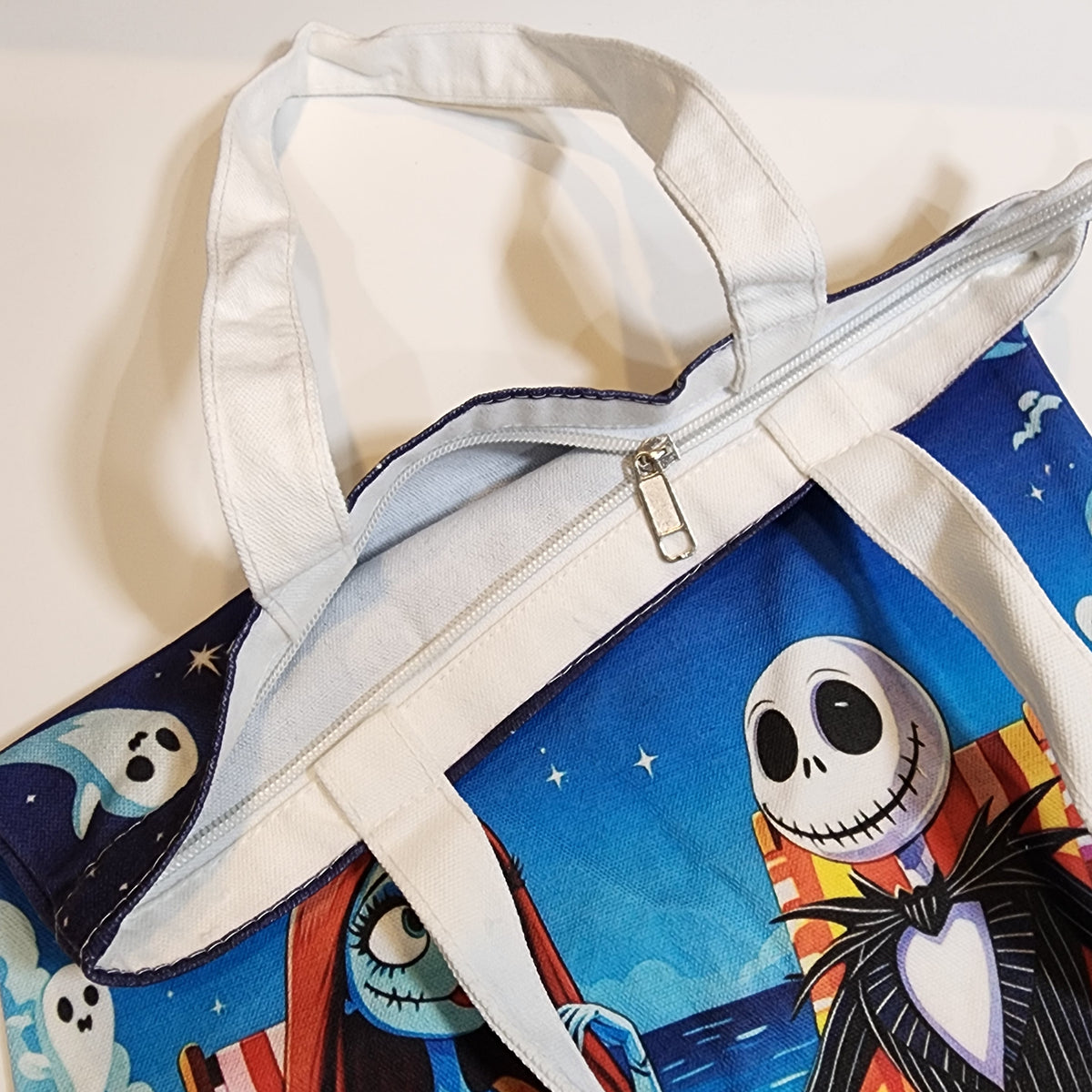 Summer Jack & Sally - Canvas Tote Zipper Closure
