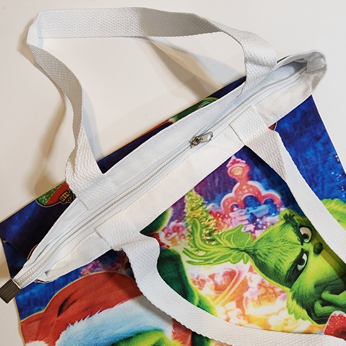 Grinch Collage 2 - Canvas Tote Zipper Closure