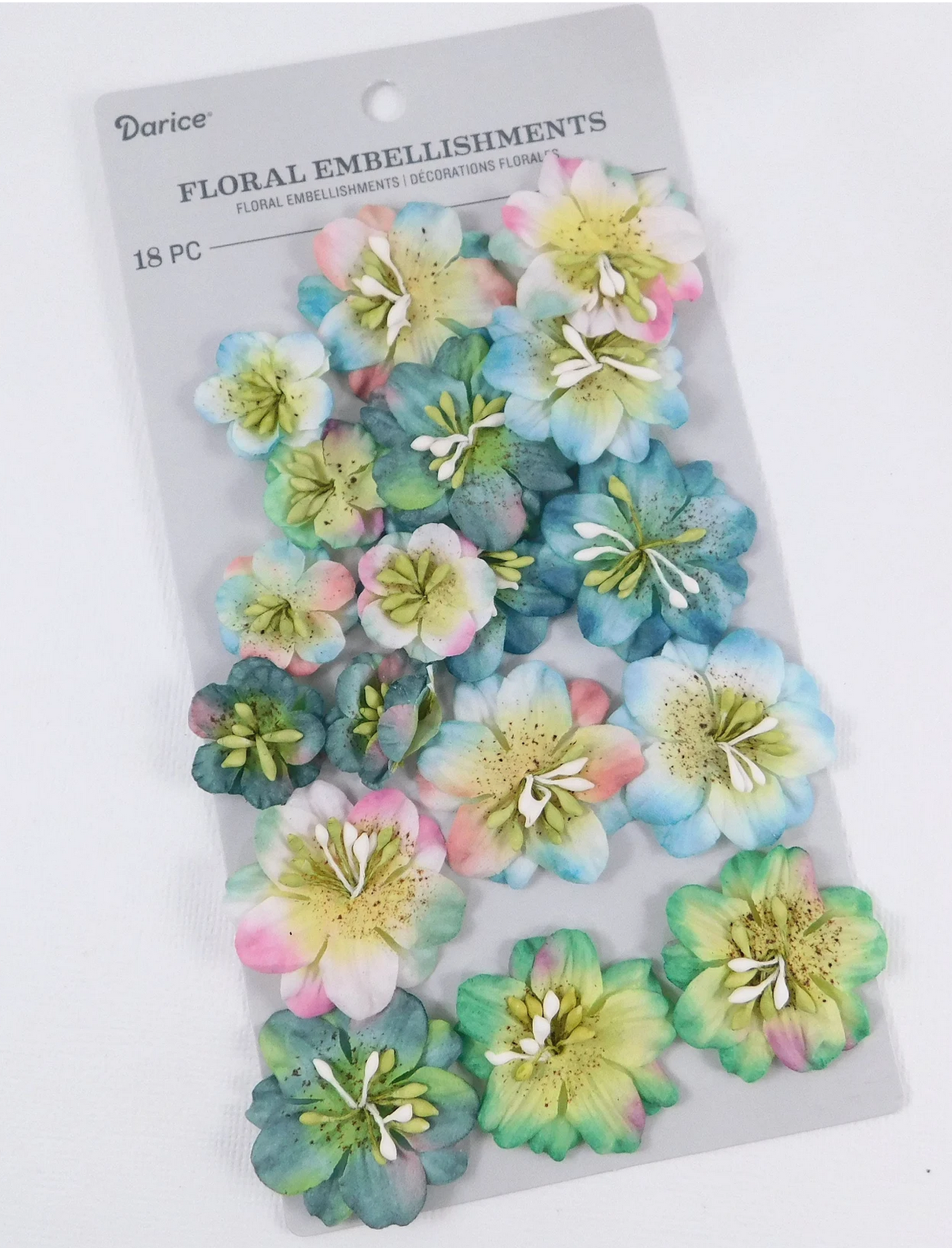 Darice Assorted Flowers Turquoise Speckle