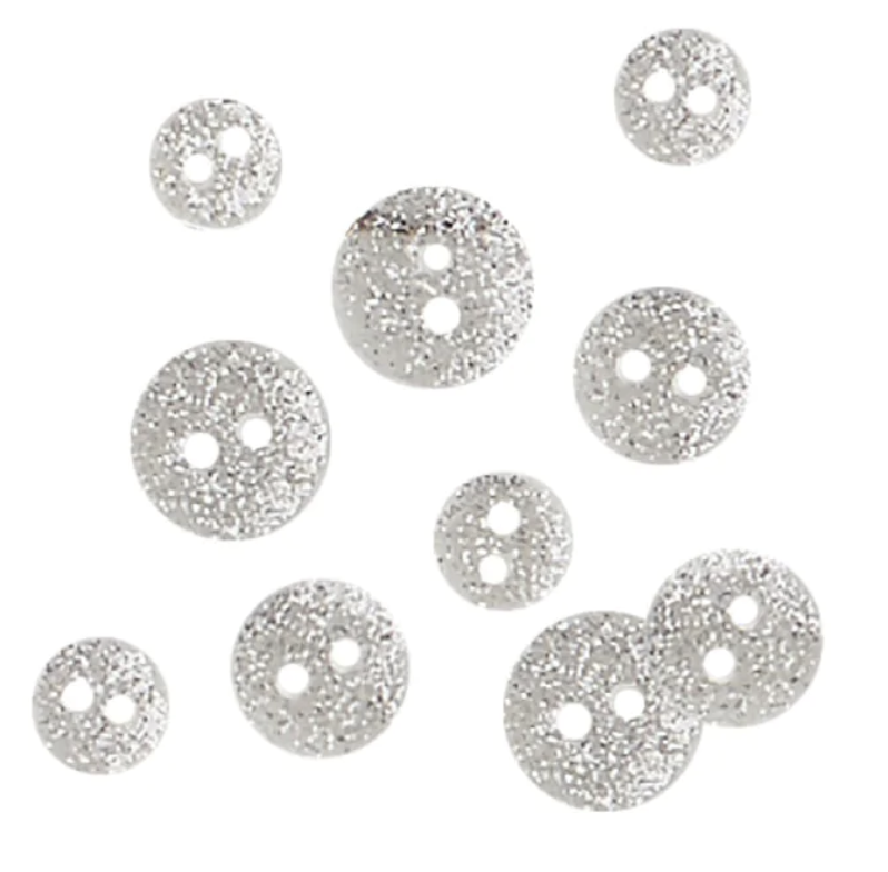 Celebration Buttons Silver Sparkle