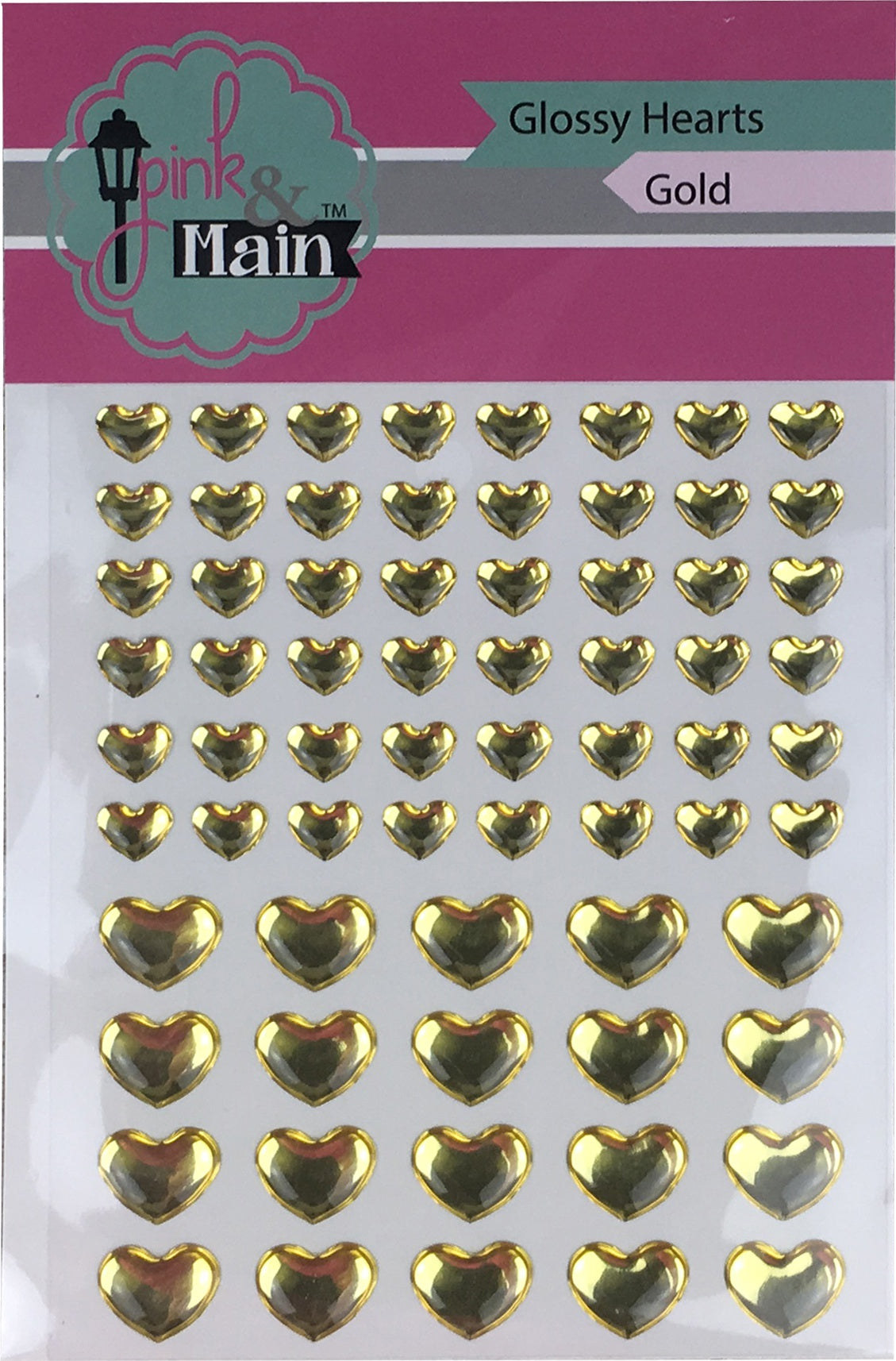 Gold Glossy Hearts
