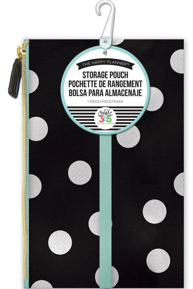 Happy Planner Storage Pouch - White Polka Dot