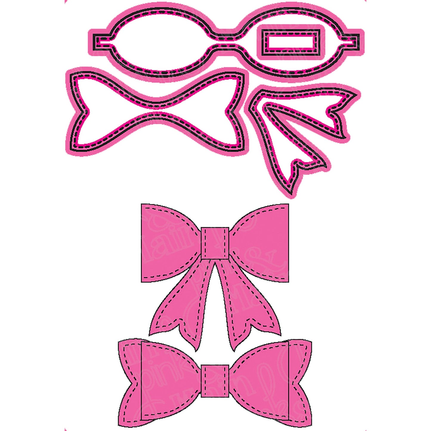 Large Stitched Bow Dies