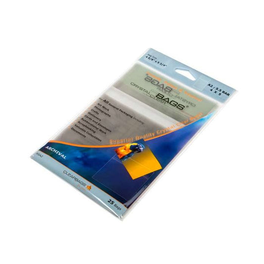 Crystal Clear Protective Closure Bags for A2 Size cards - 25 pack