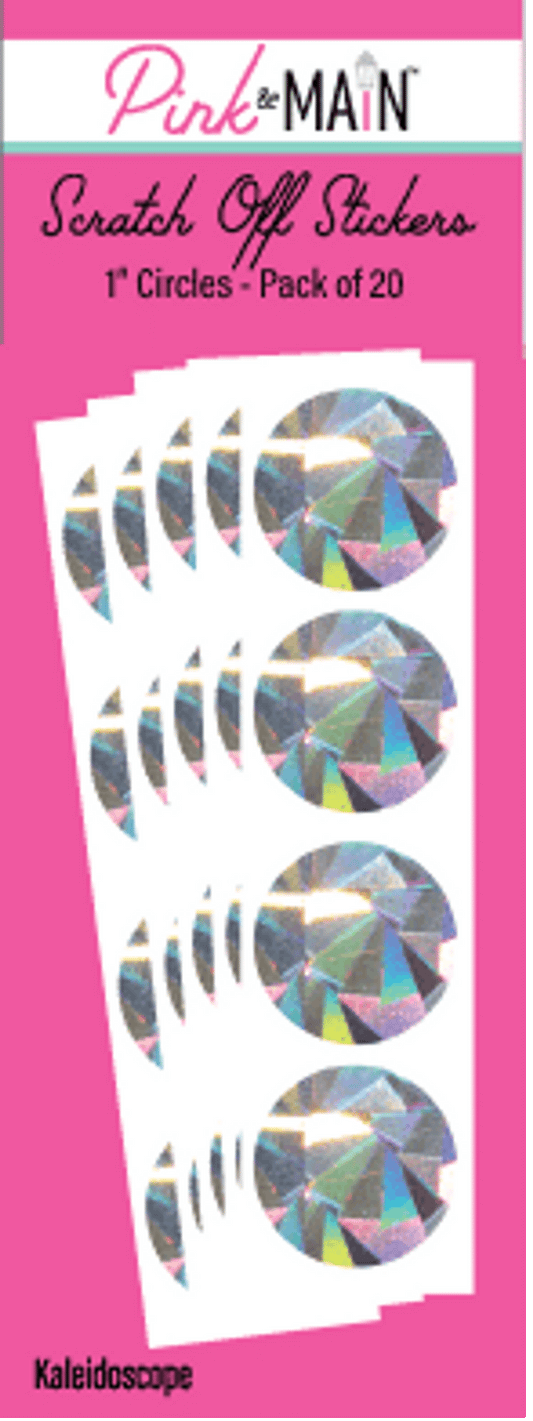 Kaleidoscope 1" Circle Scratch Off Stickers