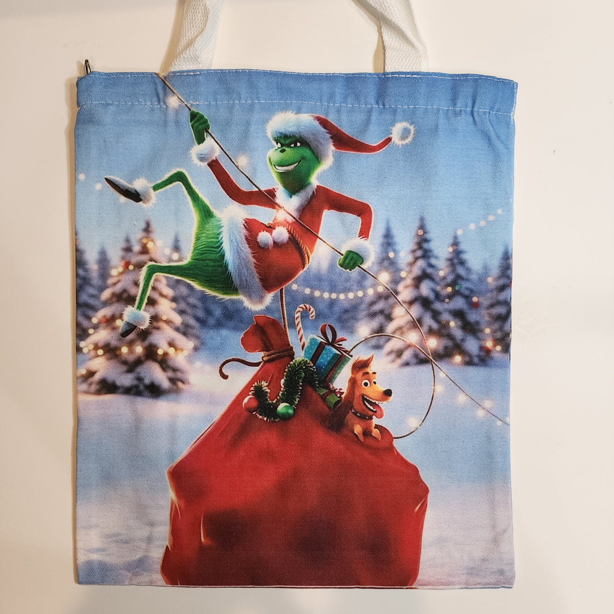 Grinch Stealing Xmas - Canvas Tote Zipper Closure
