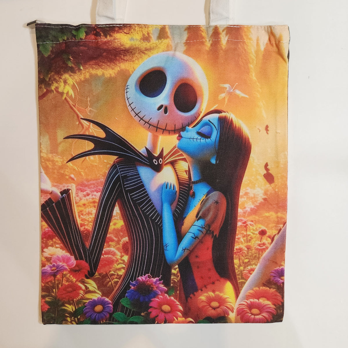 Jack & Sally Kiss 2 - Canvas Tote Zipper Closure