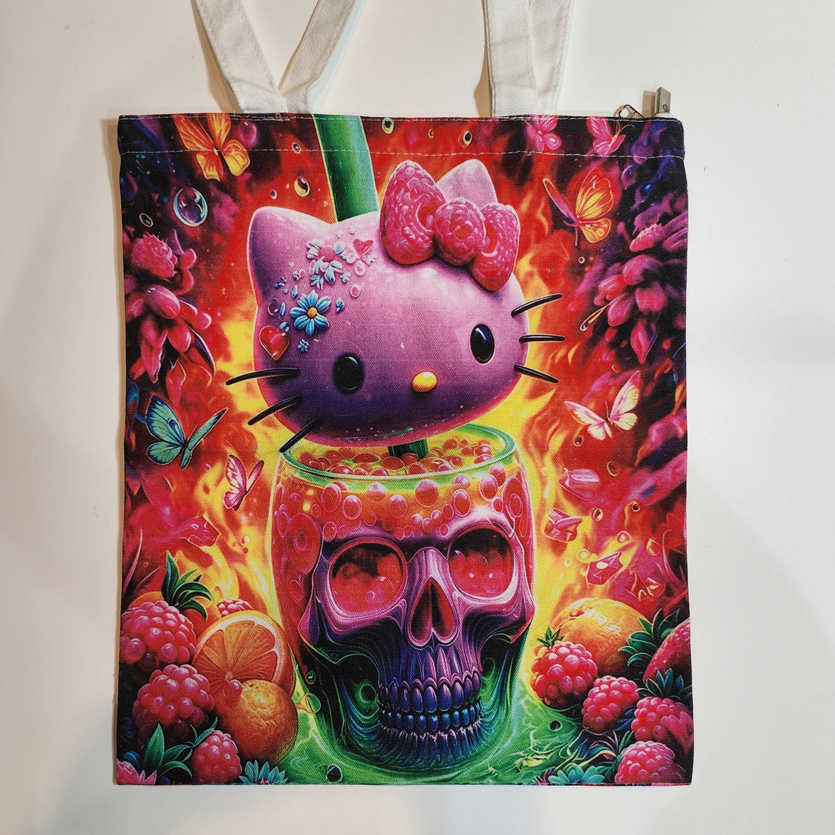 HK Fruity Drink  - Canvas Tote Zipper Closure