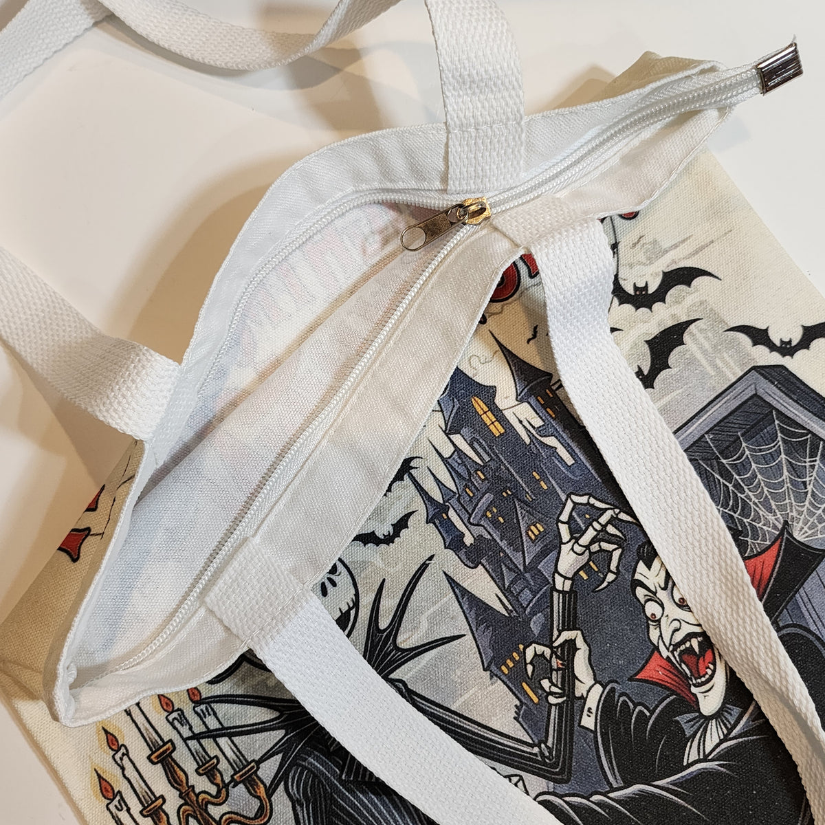 Jack, Nightmare of Dracula Canvas Tote - Zipper Closure