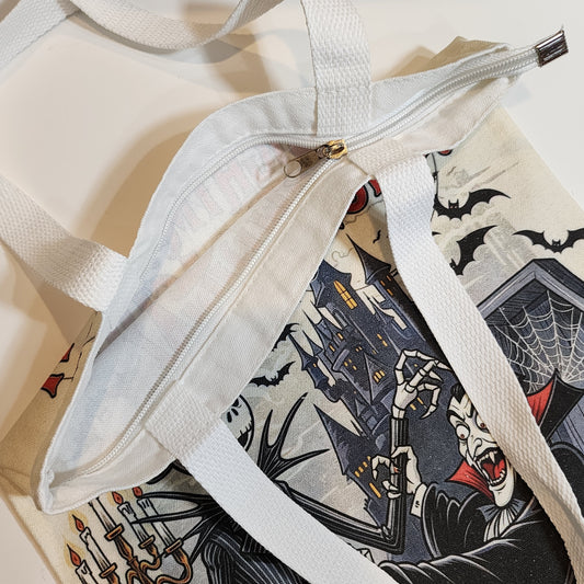 Jack, Nightmare of Dracula Canvas Tote - Zipper Closure