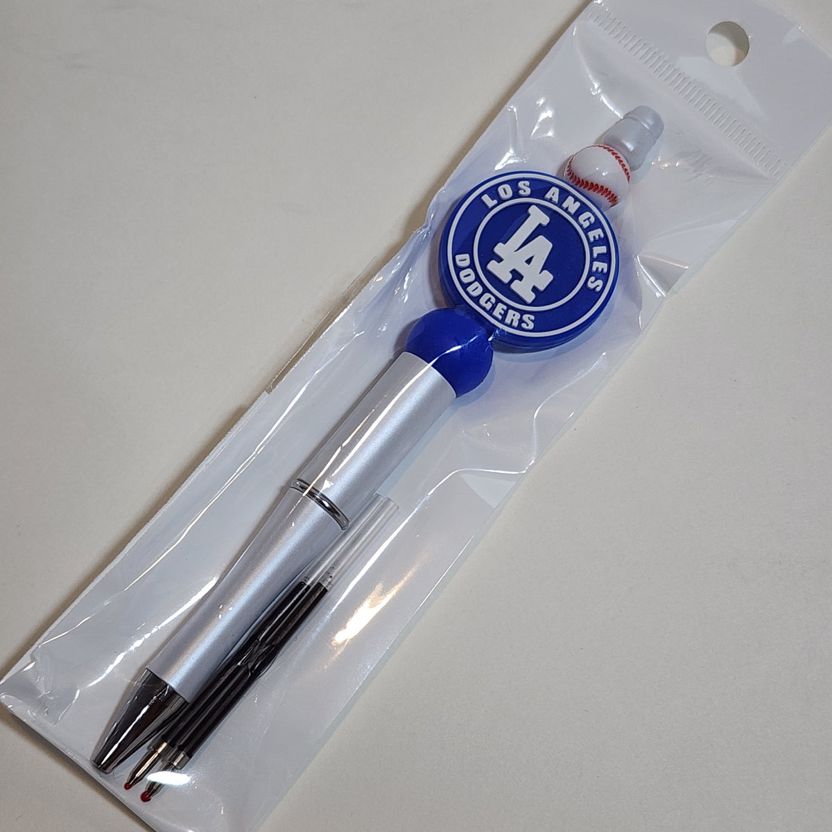 Baseball Beaded Pen - LA Round