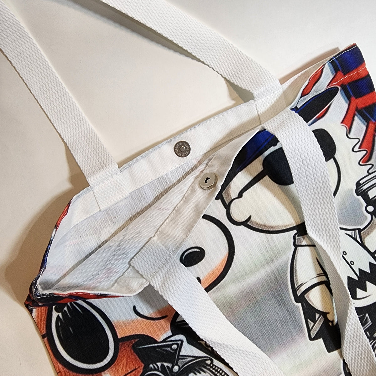 L.A. Chuck & Snoopy - Canvas Tote Snap Closure