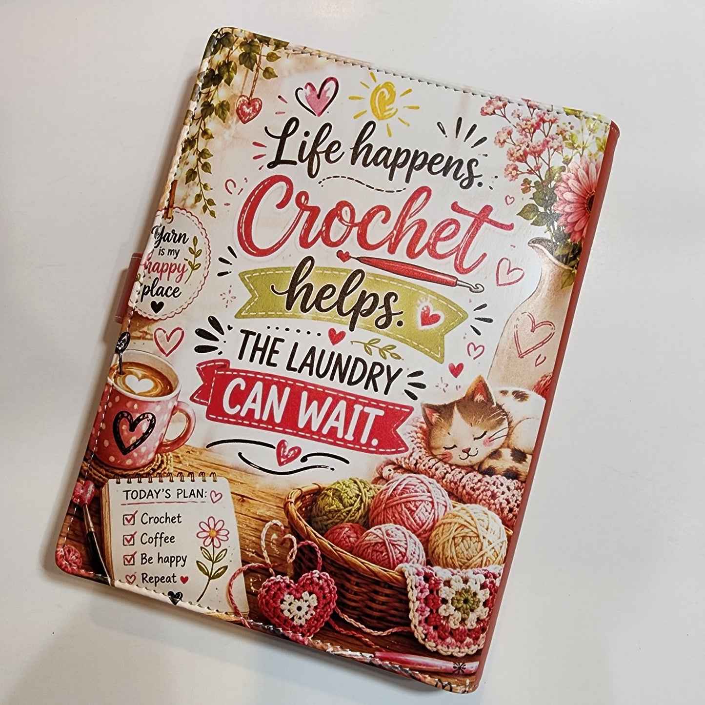 Life Happens, Crochet Helps - A5 Binder