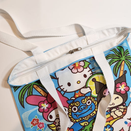 HK & Friends Tropical - Canvas Tote Zipper Closure