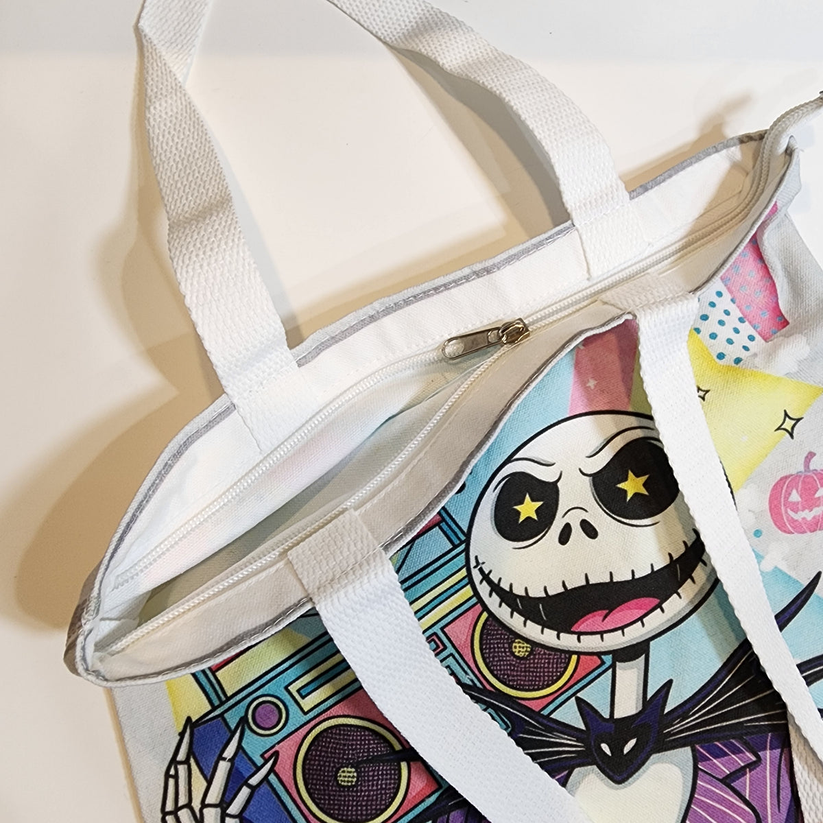Jack Retro 80's - Canvas Tote Zipper Closure