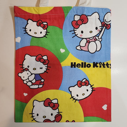 HK Colorful Circles Canvas Tote - Zipper Closure