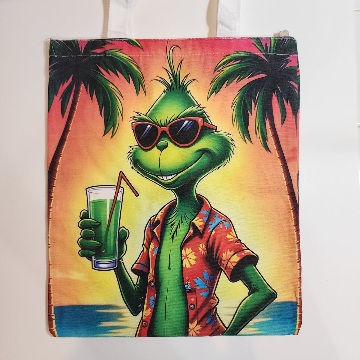Summer Grinch - Canvas Tote Zipper Closure