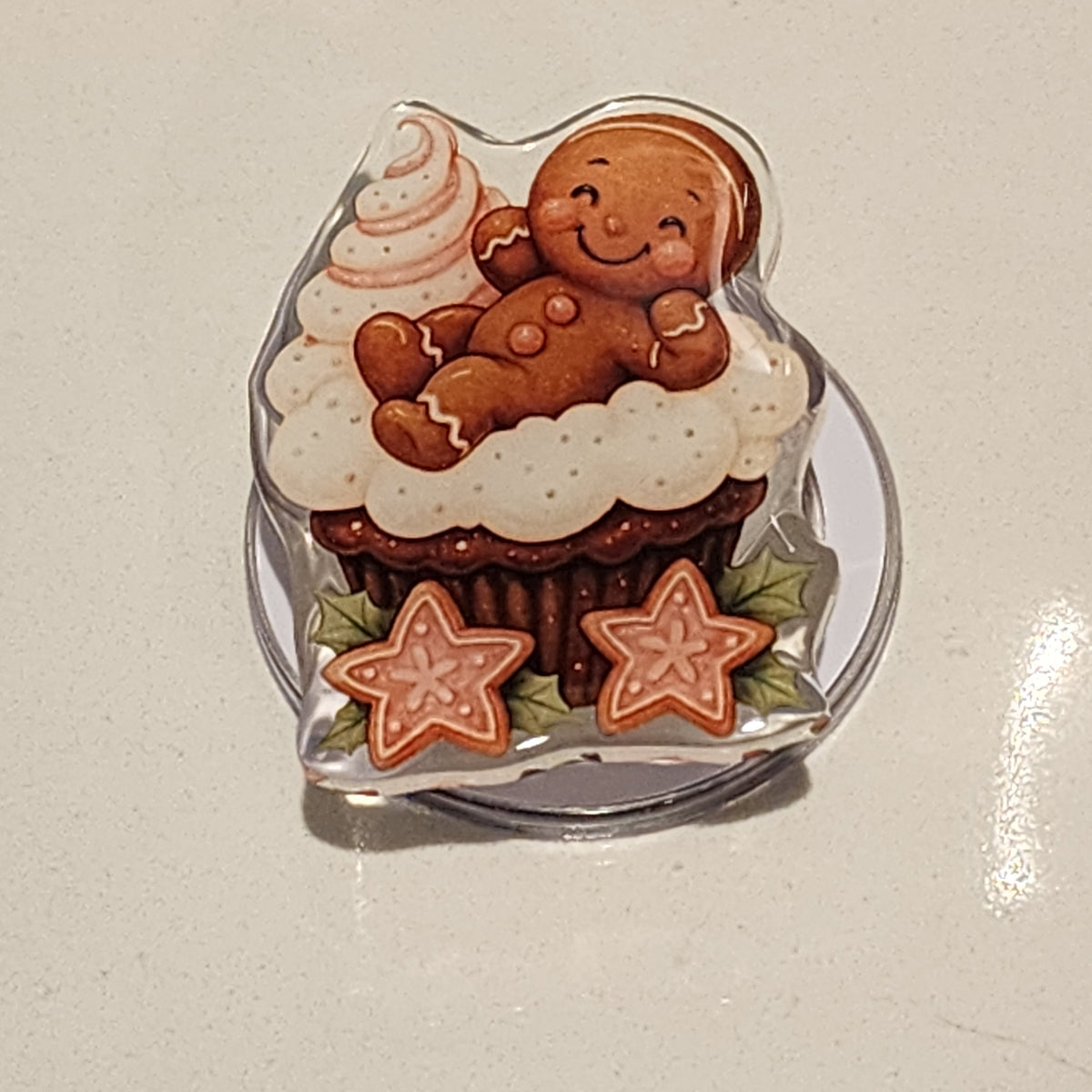 Gingerbread Cupcake Magnetic Phone Holder