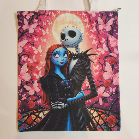 Jack & Sally 1 Canvas Tote - Zipper Closure