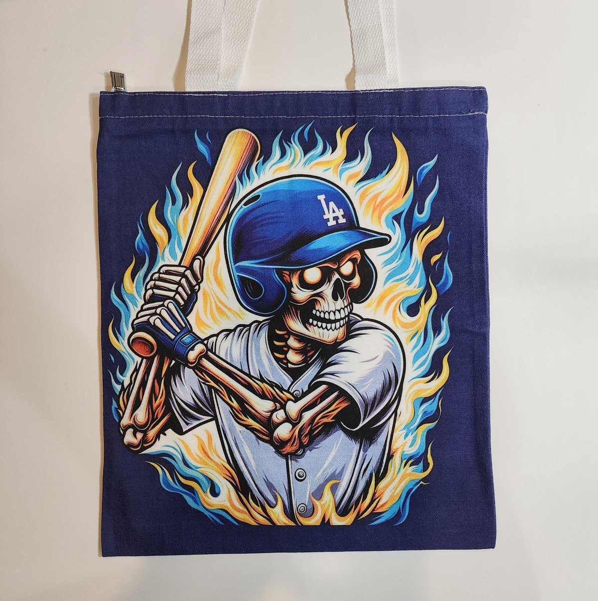 L.A. At Bat - Canvas Tote Zipper Closure