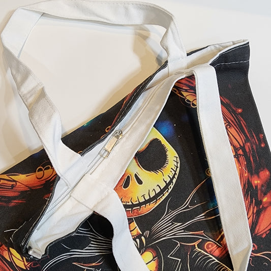 Pumpkin King - Canvas Tote Zipper Closure