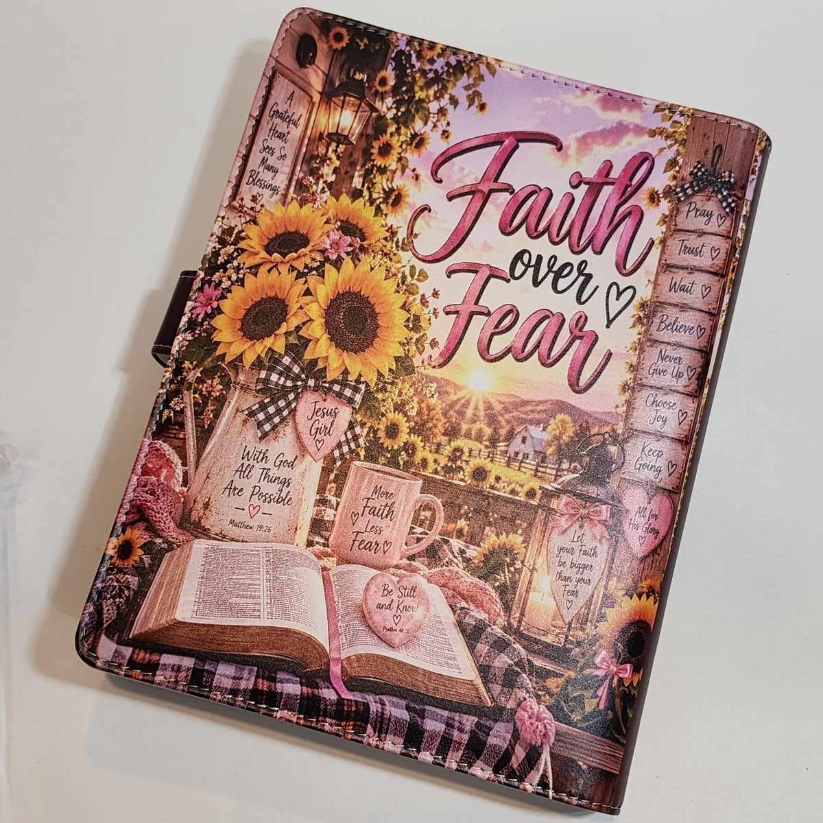 Faith Over Fear Sunflowers - A5 Binder