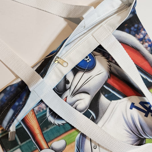 L.A. Bugs Bunny - Canvas Tote Zipper Closure