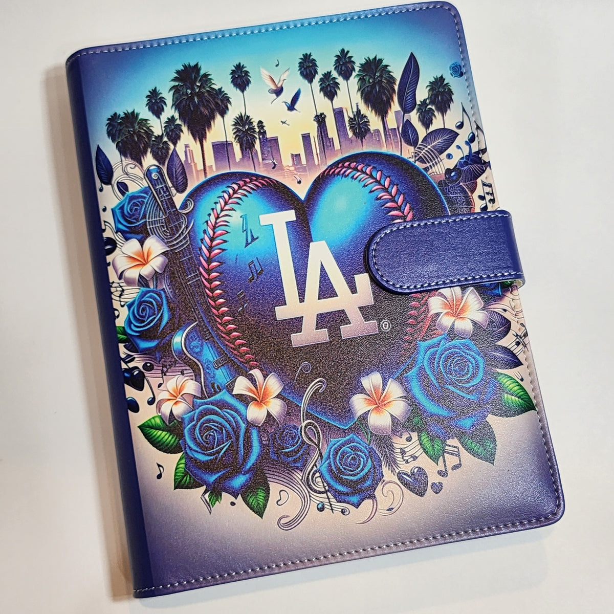 L.A. Blue Baseball Heart - A5 Binder