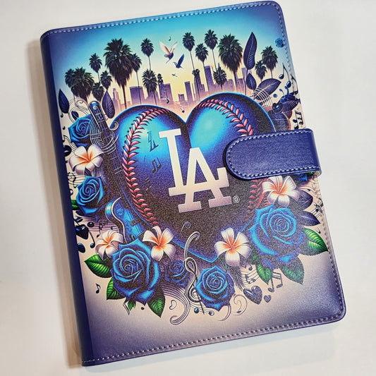 L.A. Blue Baseball Heart - A5 Binder