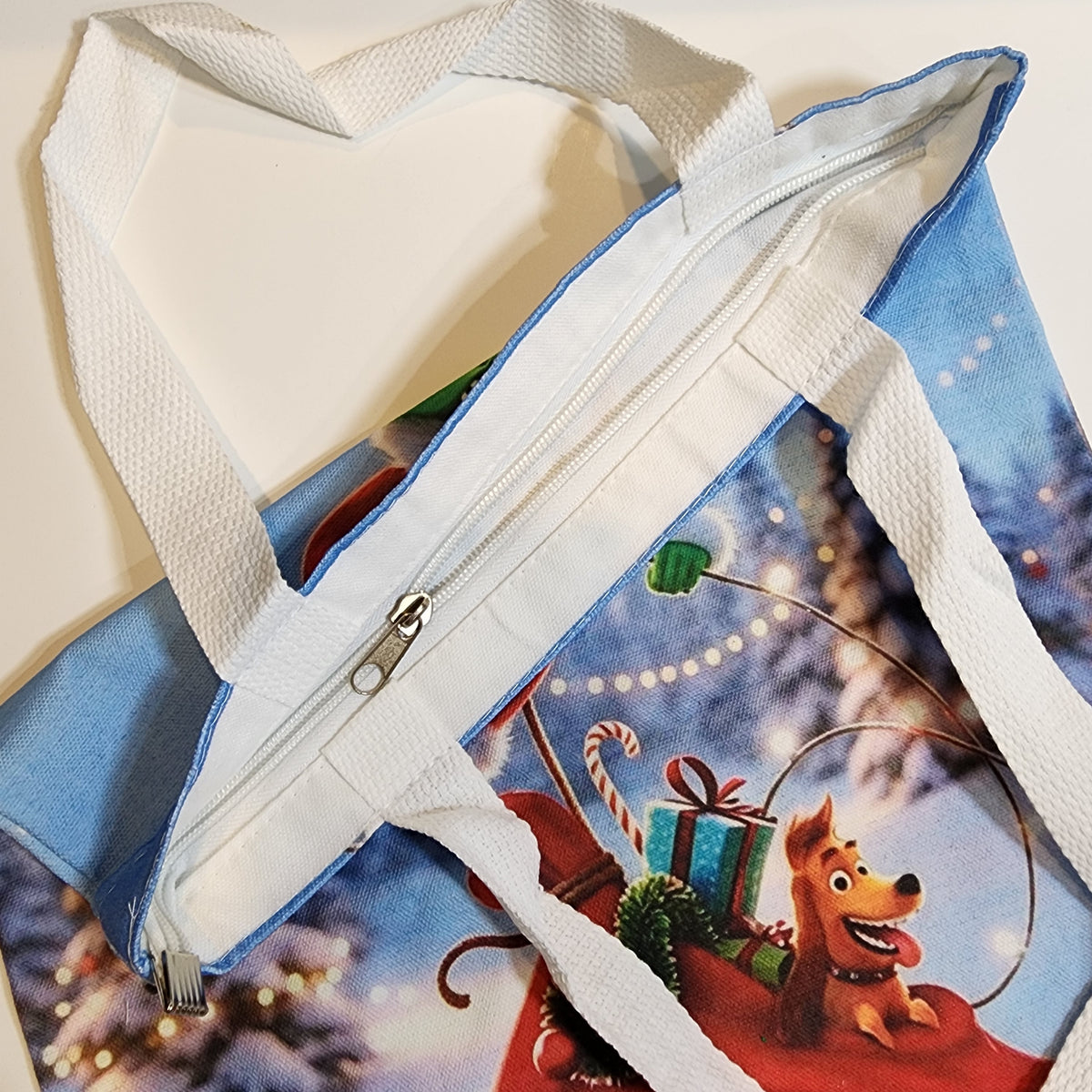Grinch Stealing Xmas - Canvas Tote Zipper Closure