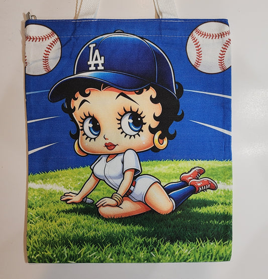 L.A. Betty Boop - Canvas Tote Zipper Closure