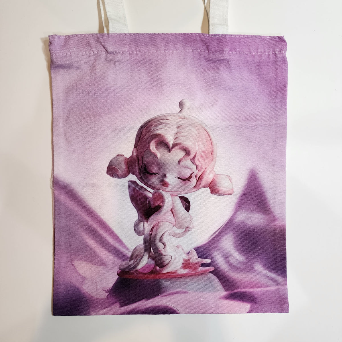 Skullpanda Lavender Dream - Canvas Tote Zipper Closure