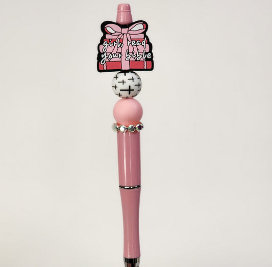 Girl Read Your Bible Beaded Pen