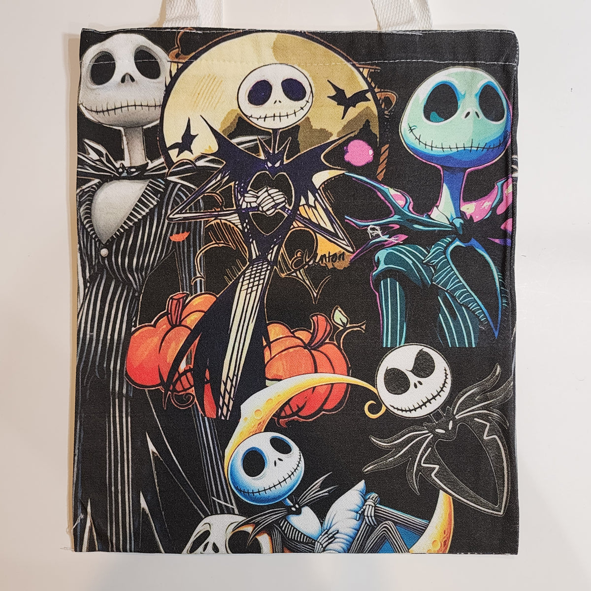 Many Faces of Jack - Canvas Tote Zipper Closure