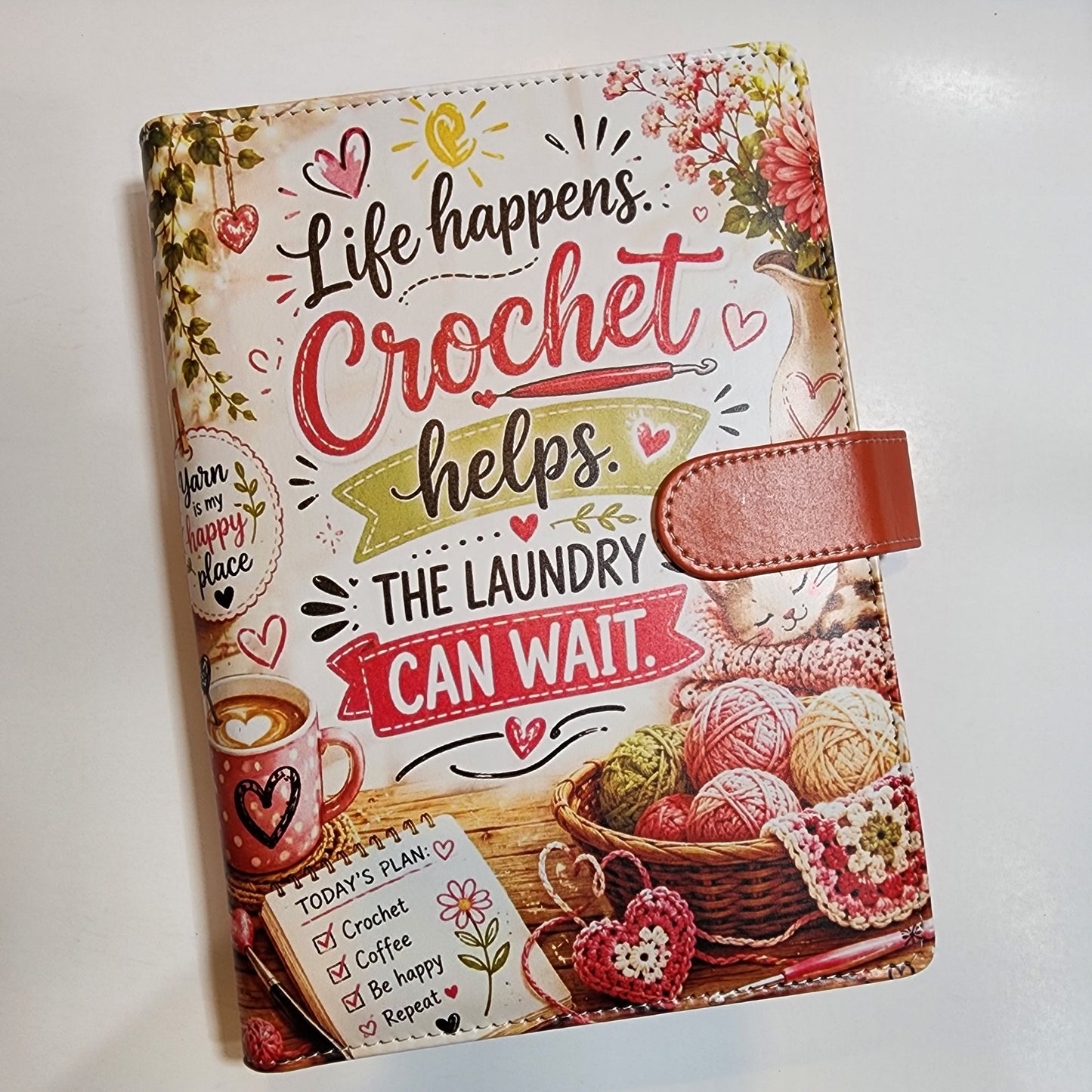 Life Happens, Crochet Helps - A5 Binder