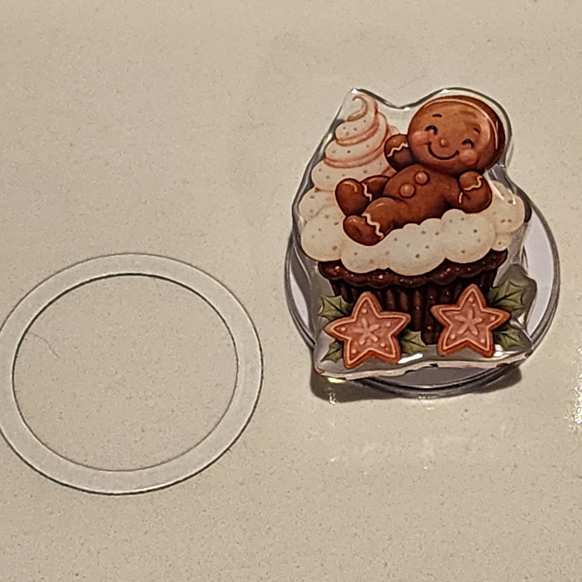 Gingerbread Cupcake Magnetic Phone Holder
