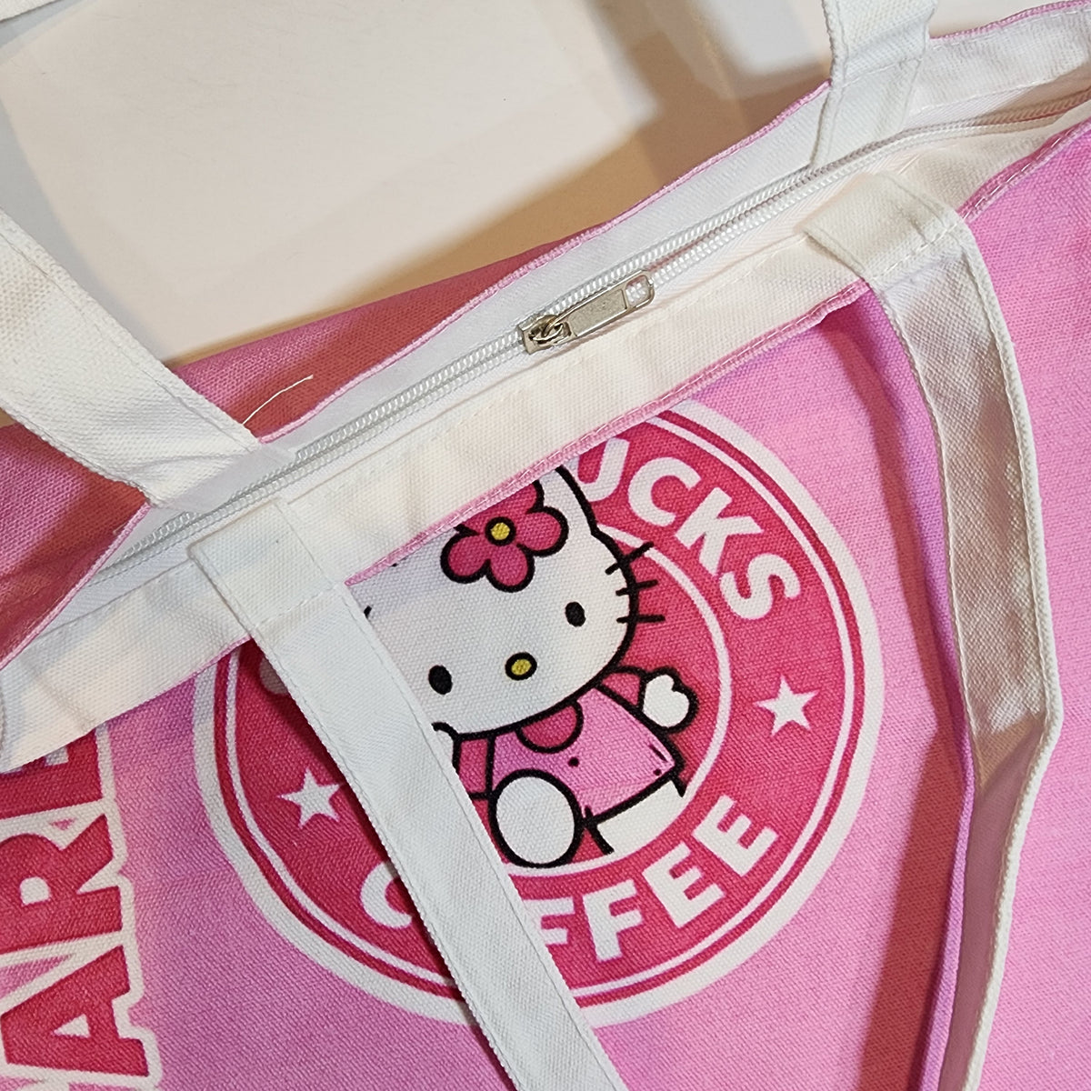 Pink SBX HK - Canvas Tote Zipper Closure 1