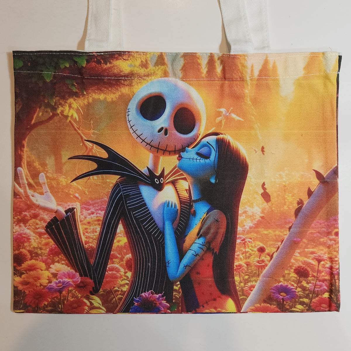 Jack & Sally Kiss - Canvas Tote Snap Closure