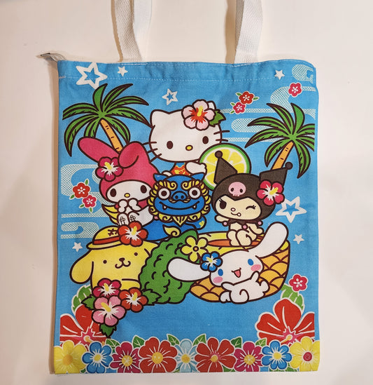 HK & Friends Tropical - Canvas Tote Zipper Closure