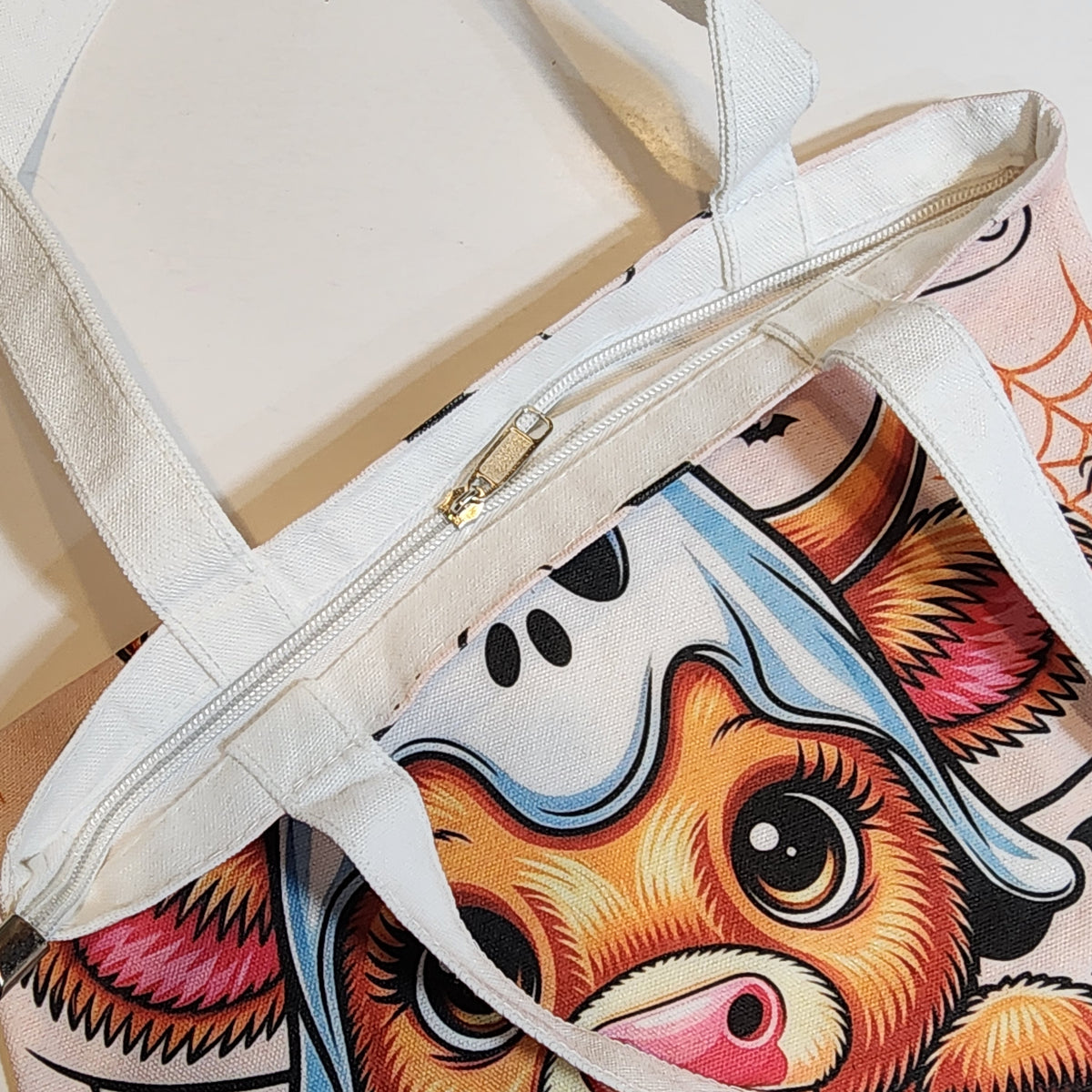 Moo Moo Too Cute To Spook 2 - Canvas Tote Zipper Closure
