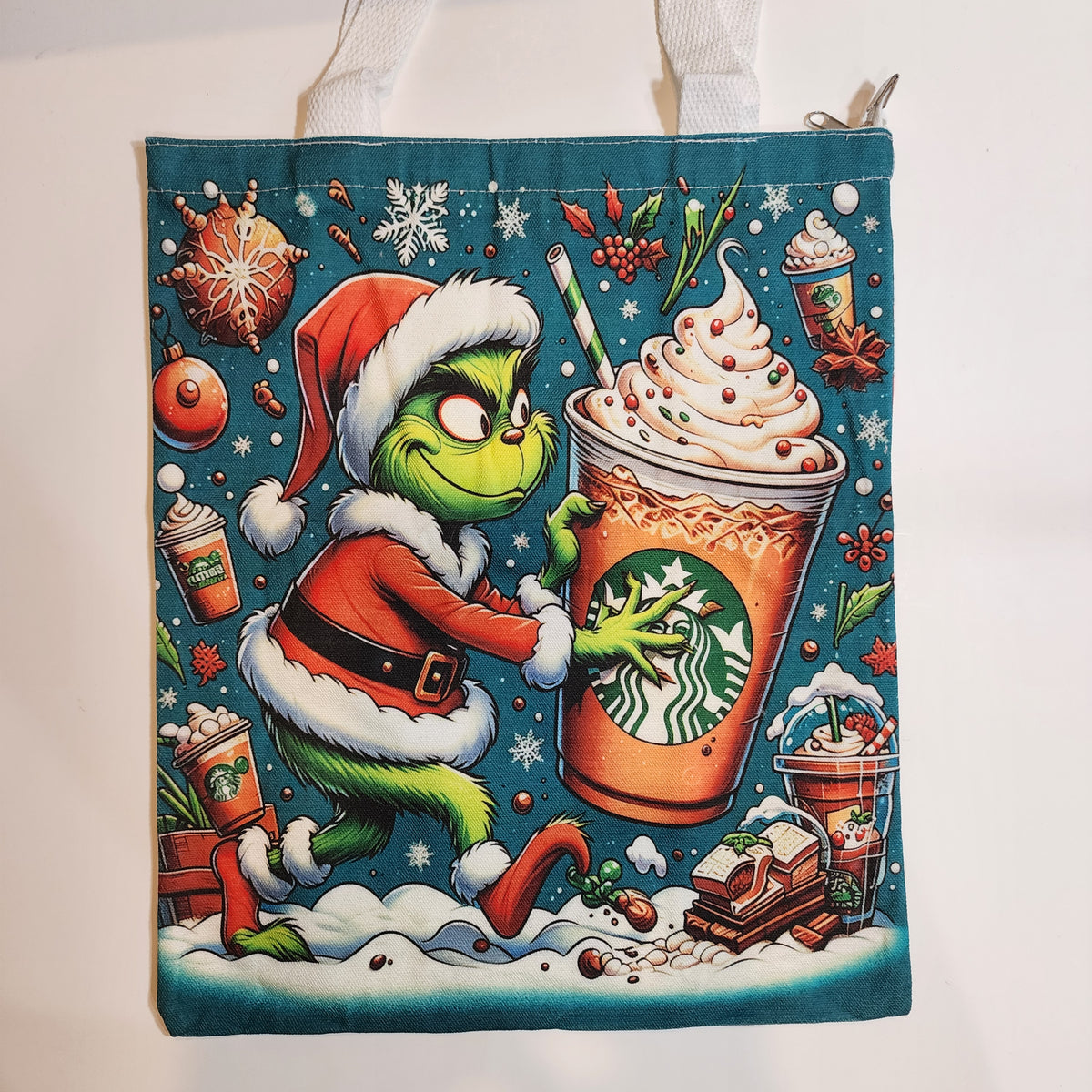 Grinch Steals SBX - Canvas Tote Zipper Closure